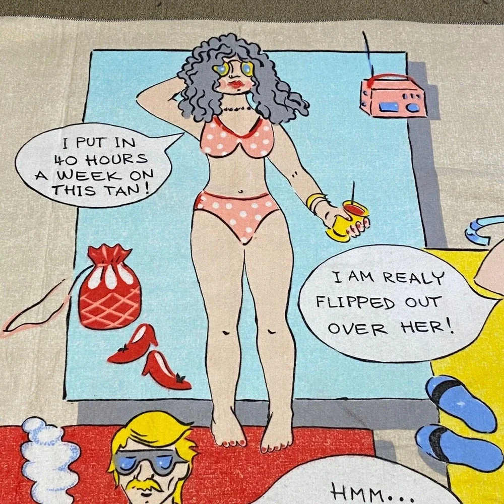Vintage Chatham Blanket Beach Theme‎ Comic Speech Bubbles 60